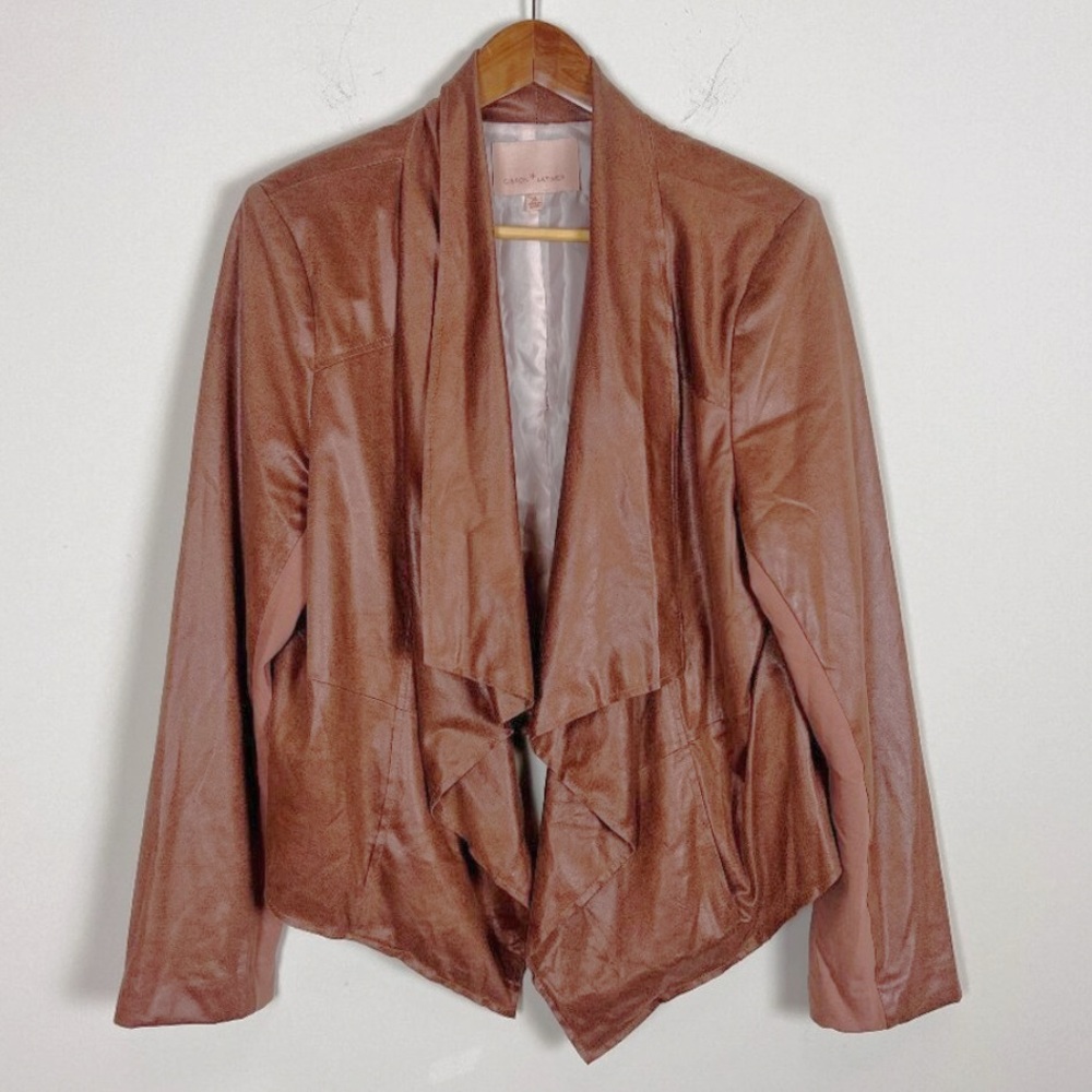 2/$30 Gibson Latimer Brown Vegan Leather Jacket XL